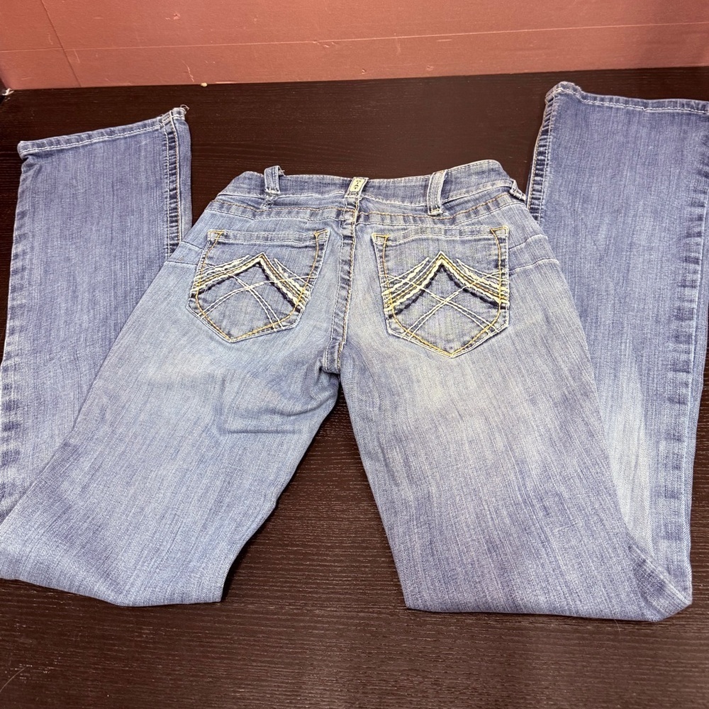 Ariat Blue Boot Cut Jeans with Western Flair Mid-Rise size 25L